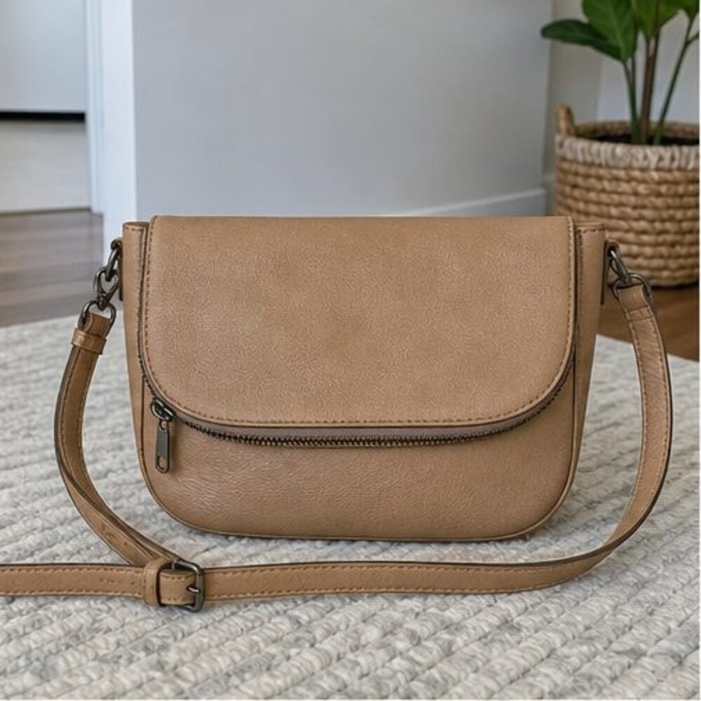 Brown Zip Crossbody Bag